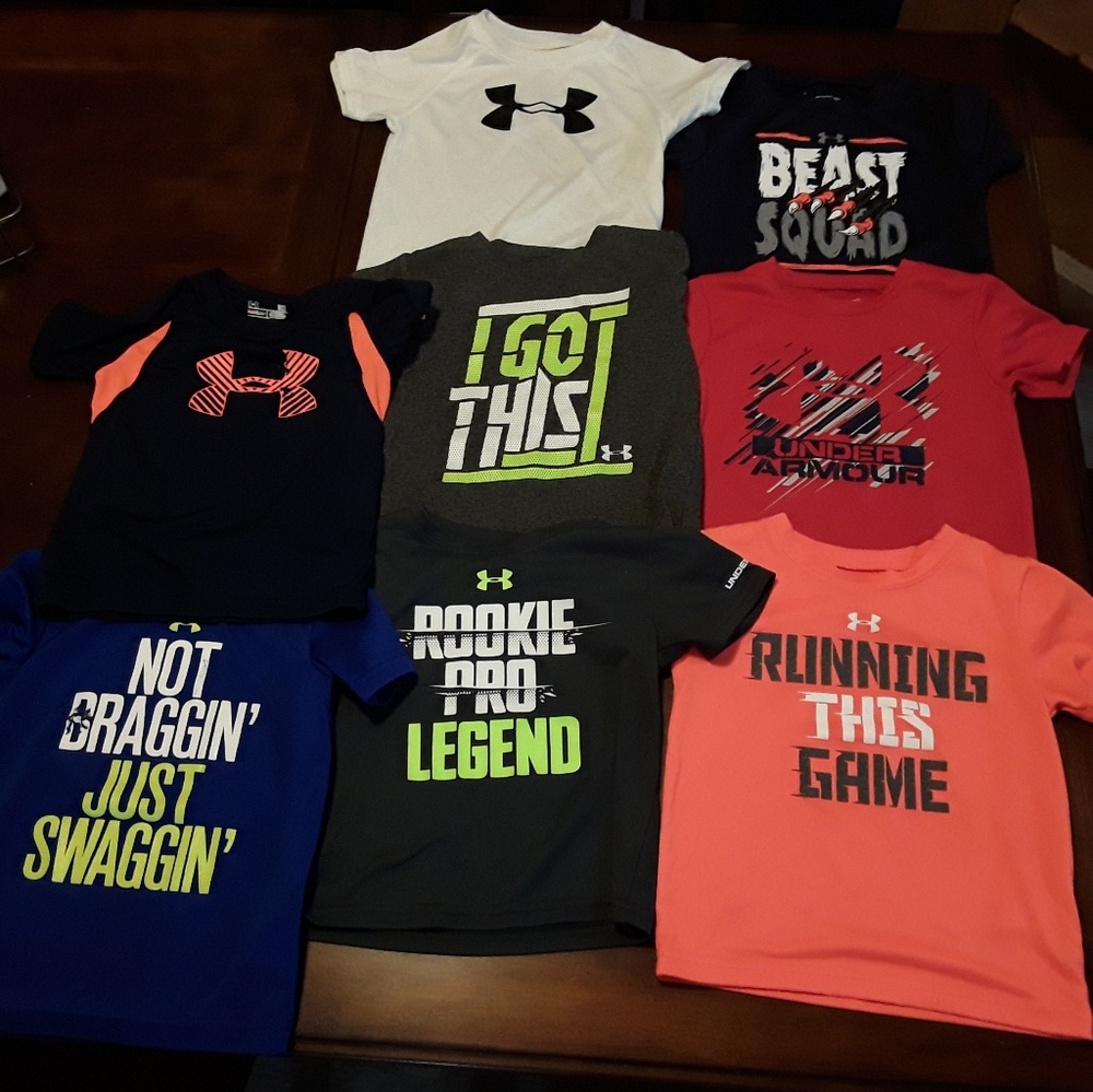 8 size 2t boys Under Armour shirts